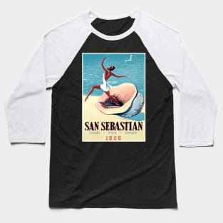 San Sebastian Spanish Travel and Tourism Advertising Resort Print Baseball T-Shirt